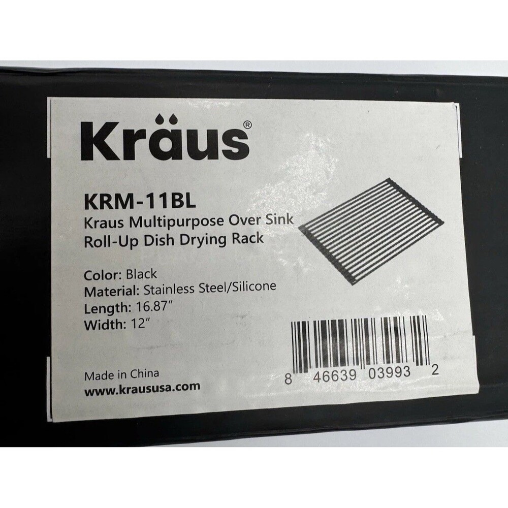 Kraus KRM-11BL Dish Drying Rack 12" x 16.875" - Black